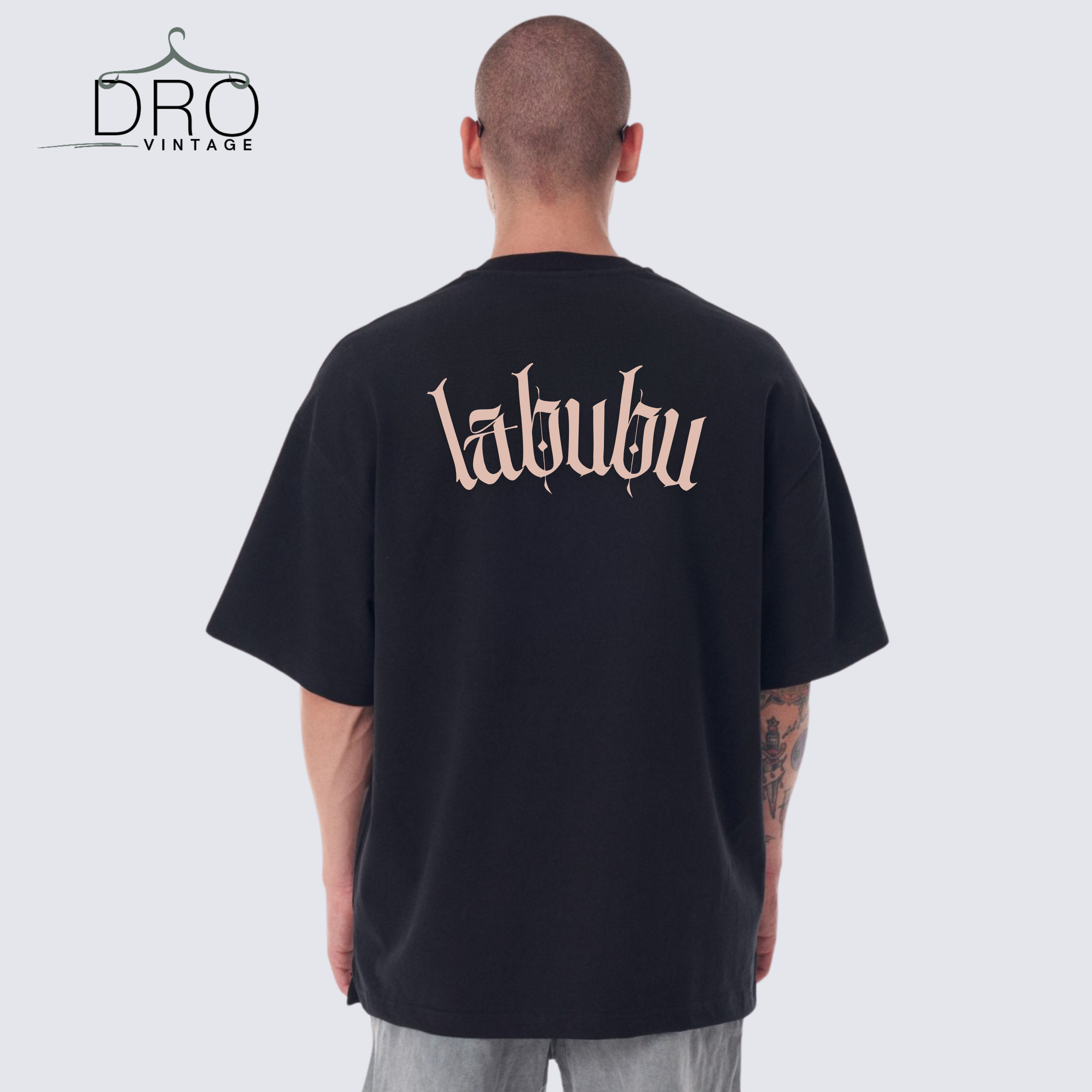 Dro Vintage LABUBU Cartoon T-Shirt – Oversized Streetwear Tee for Men UAE