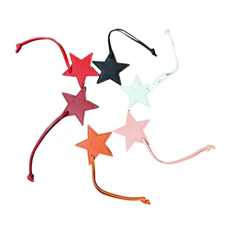 Star-Shaped Leather Bag Charm – A Simple Touch of Elegance
