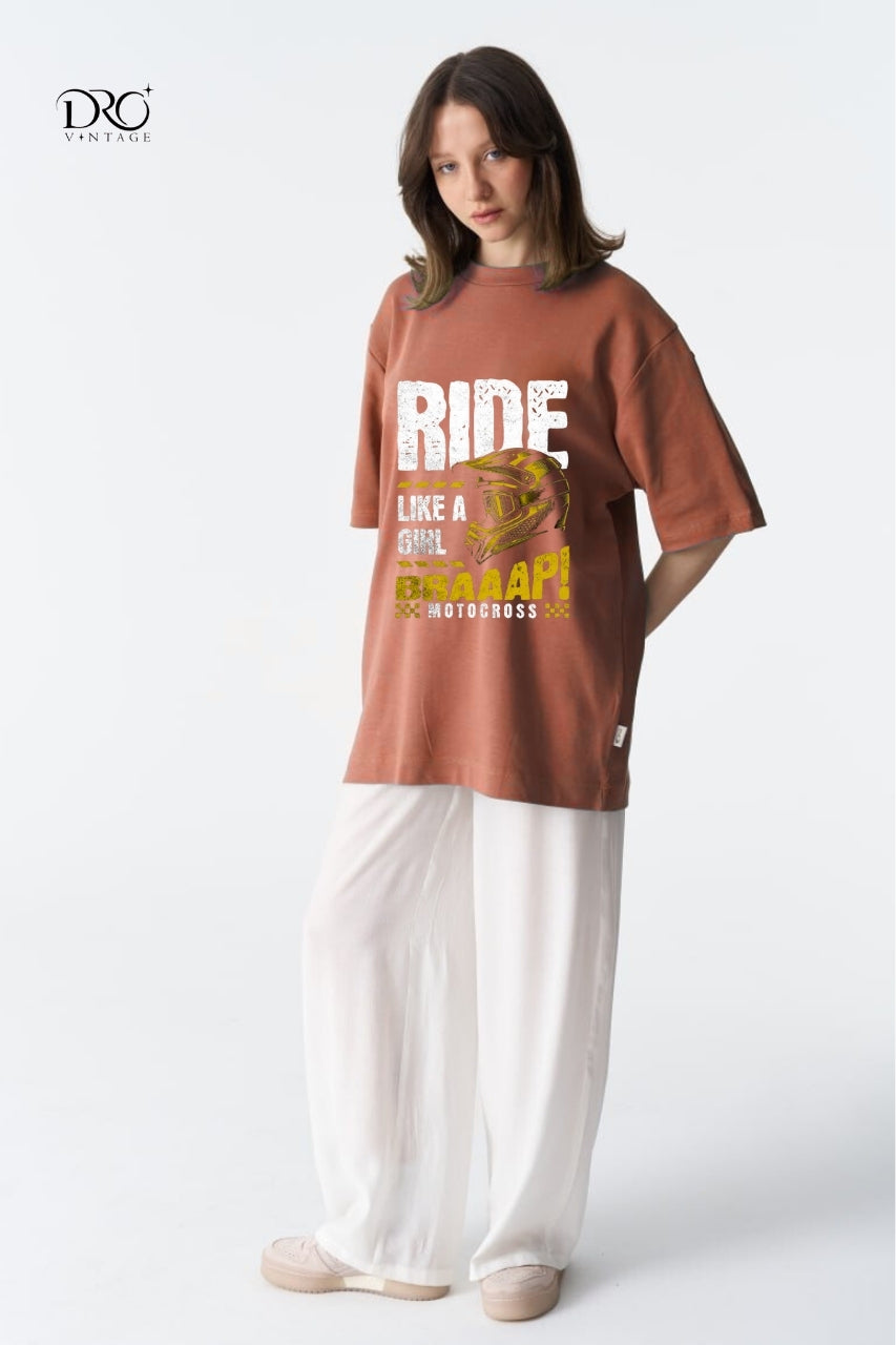 Dro Vintage Ride Like a Girl Motocross T-Shirt