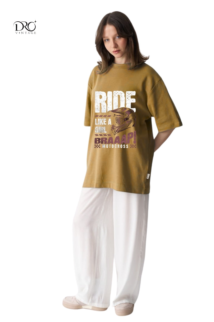 Dro Vintage Ride Like a Girl Motocross T-Shirt