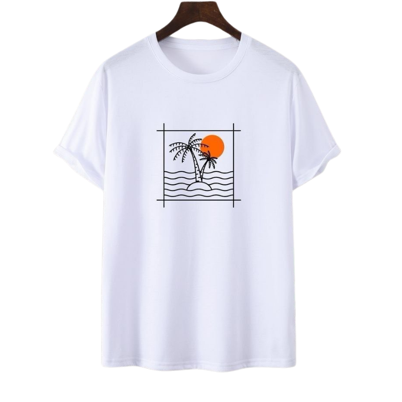 T-Shirt - Minimalist Palm Sunset Graphic