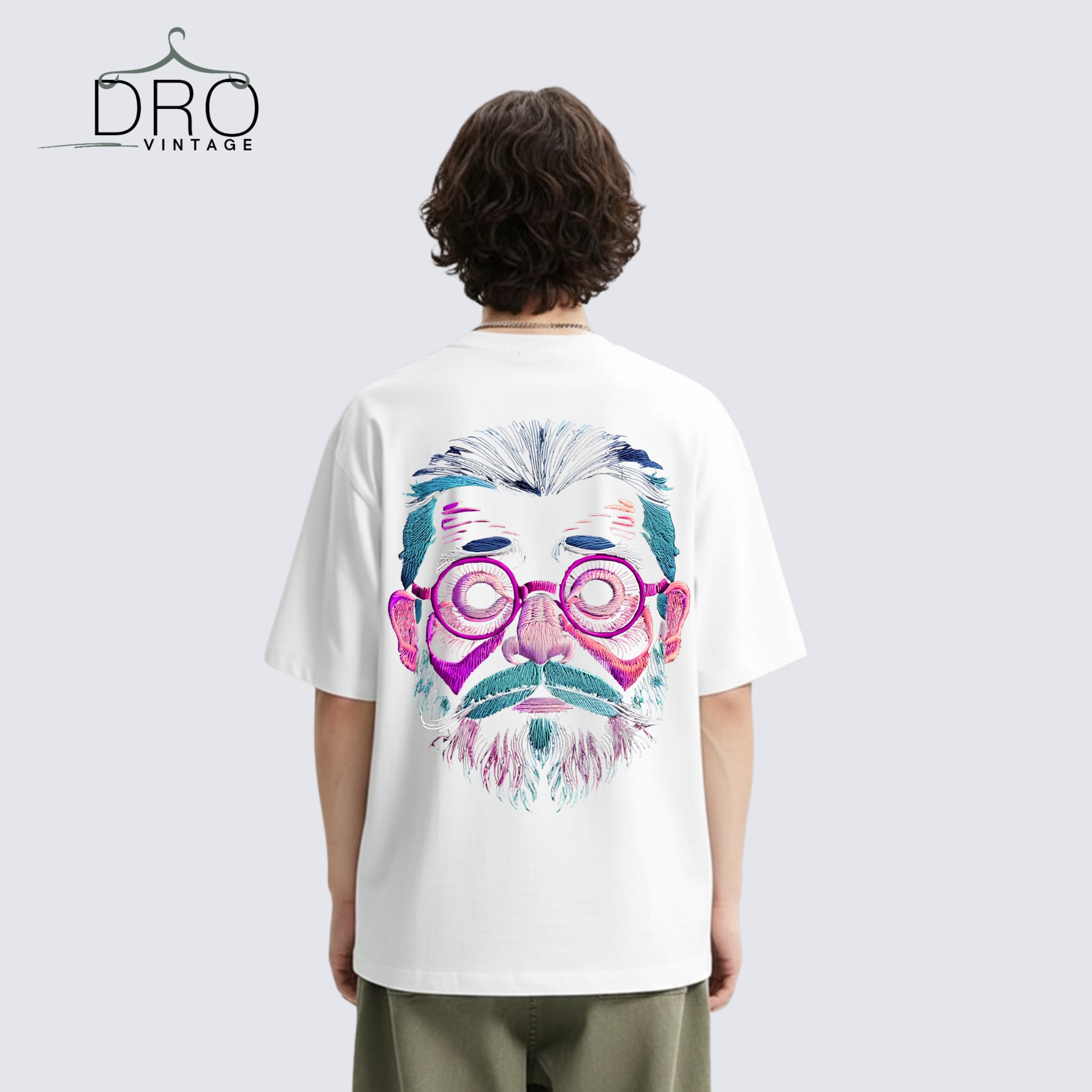 Classic Beard Printed Men Oversized T-shirts in Dubai - DRO Vintage
