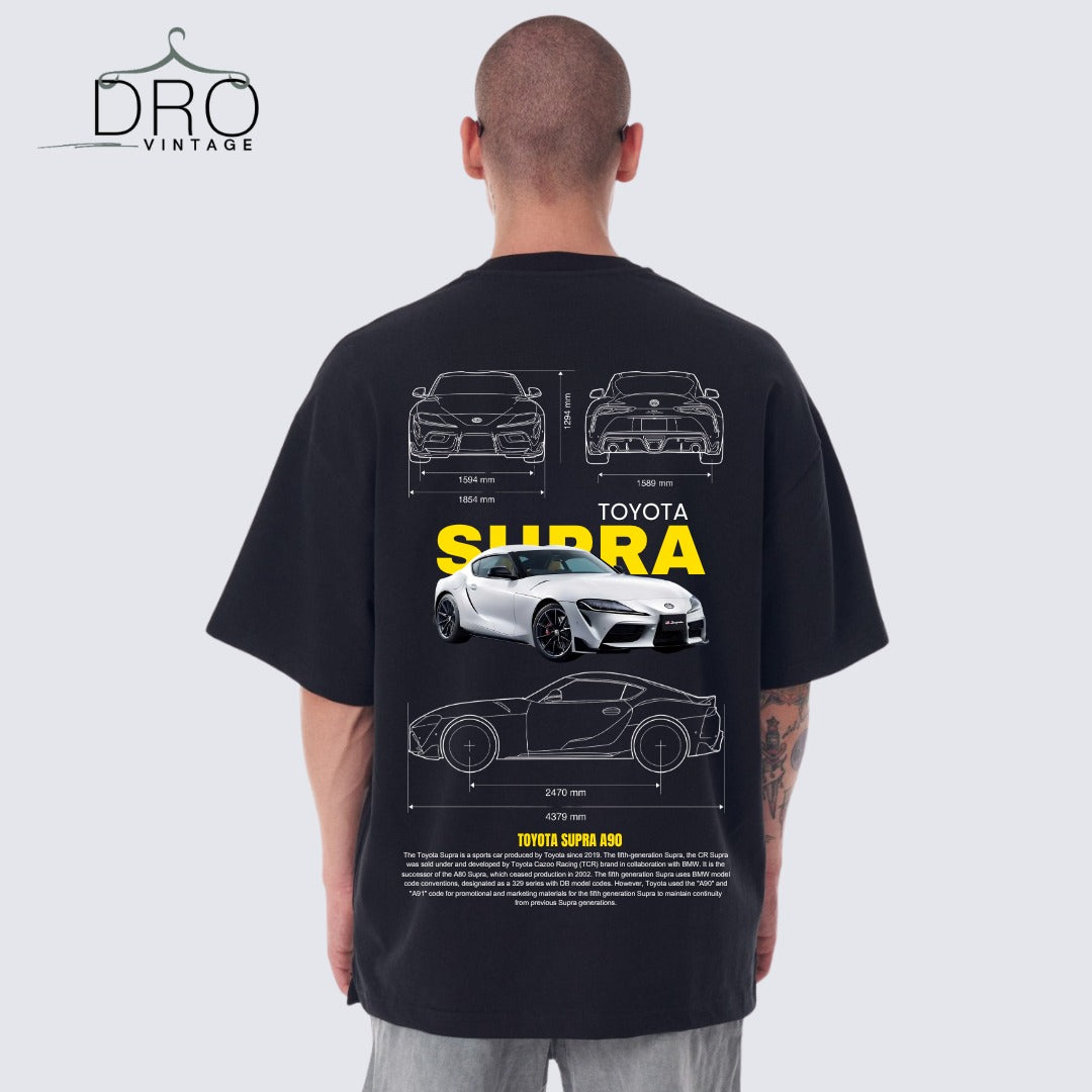 New Supra Black Oversized T-shirts - DRO Vintage