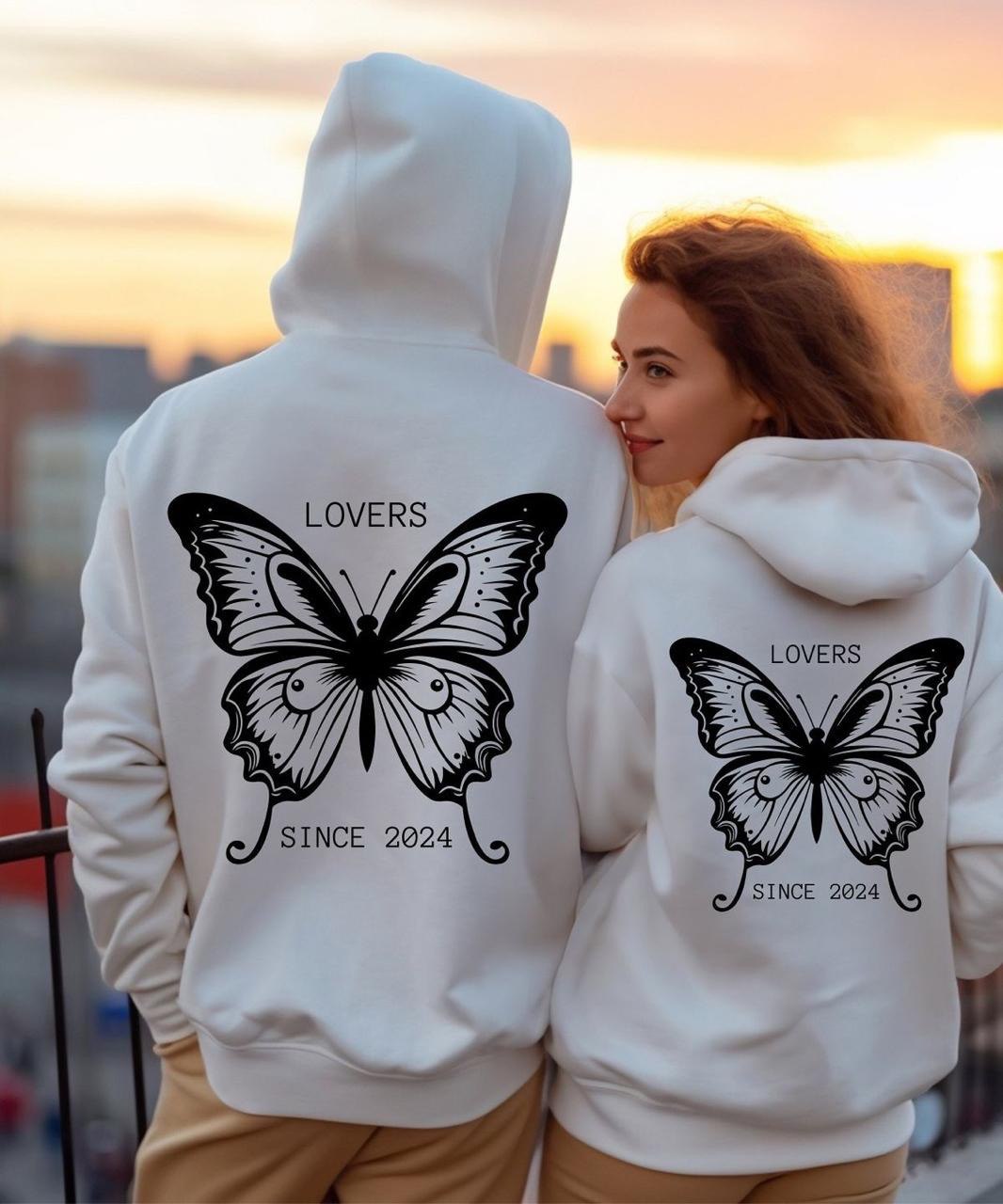 Couples Hoodie - Lovers With Date | Comfortable & All Season Wear