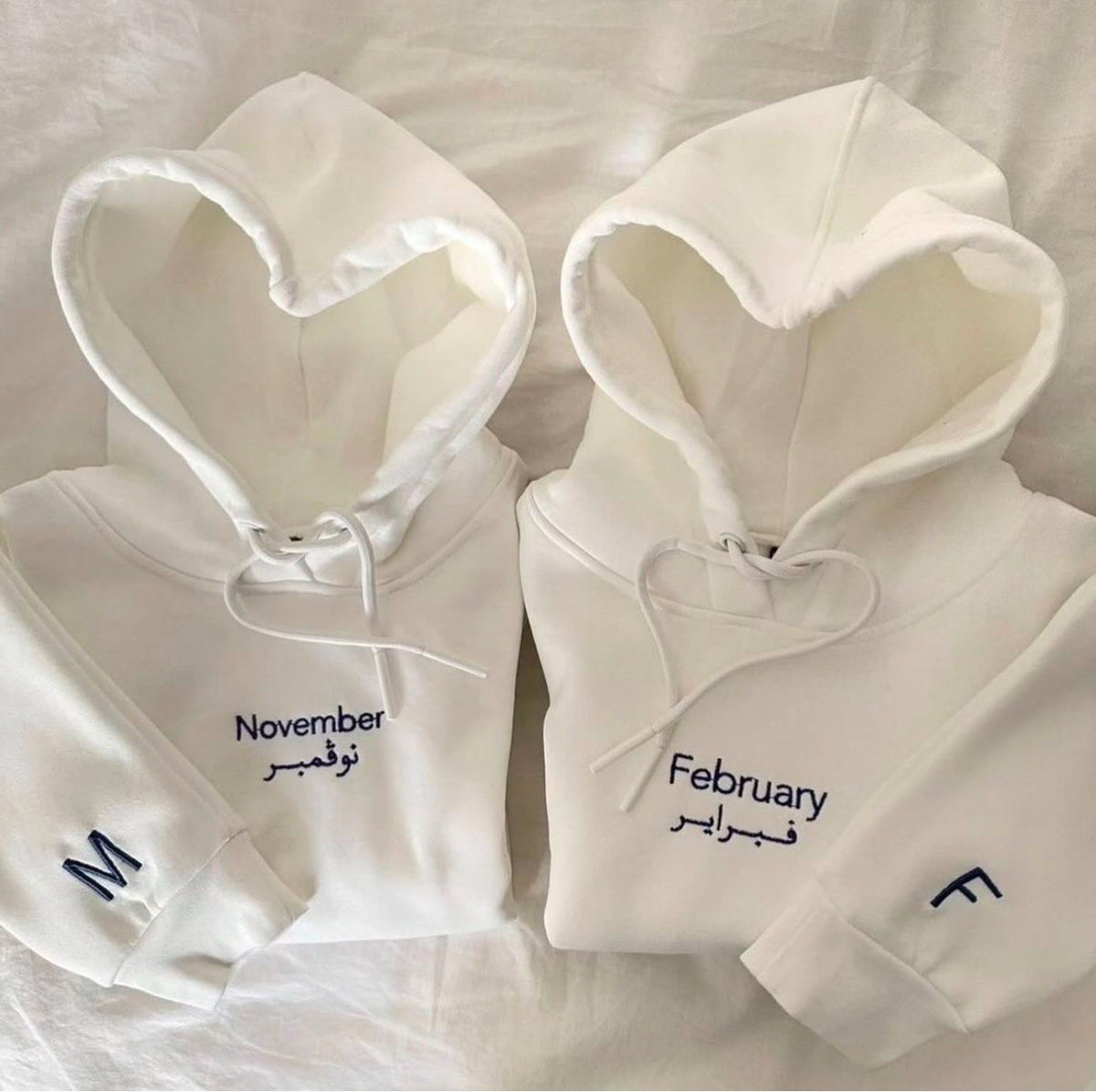 Couples Hoodie - Text With Letter | Comfortable & All Season Wear